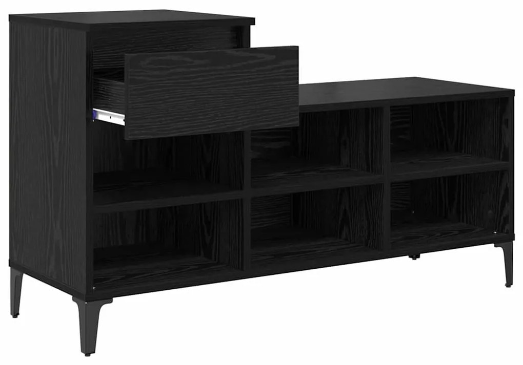 Cipőszekrény fiókkal Musta tammi 102 x 36 x 60 cm Faanyag