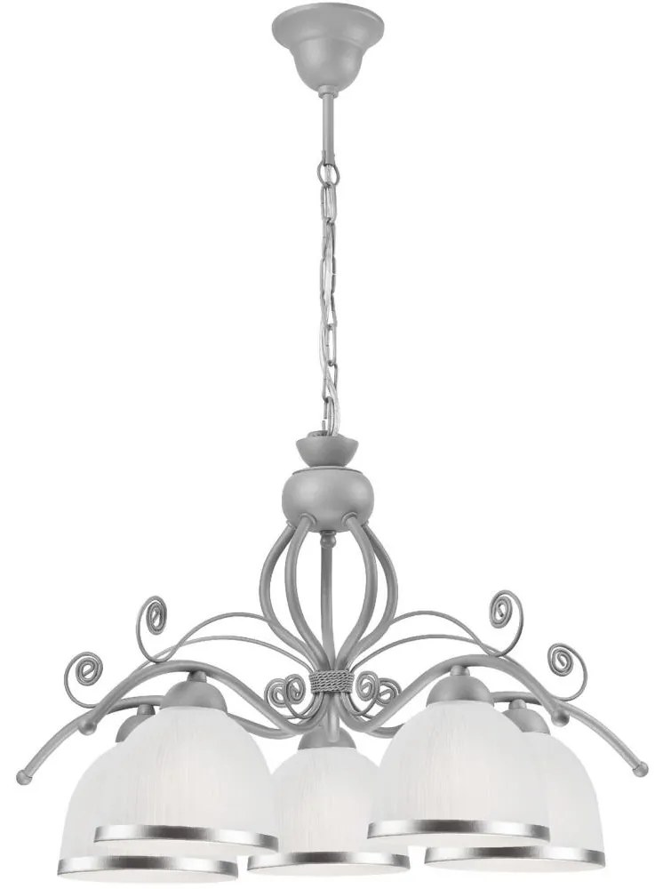 Csillár láncon RETRO II 5xE27/60W/230V ezüst