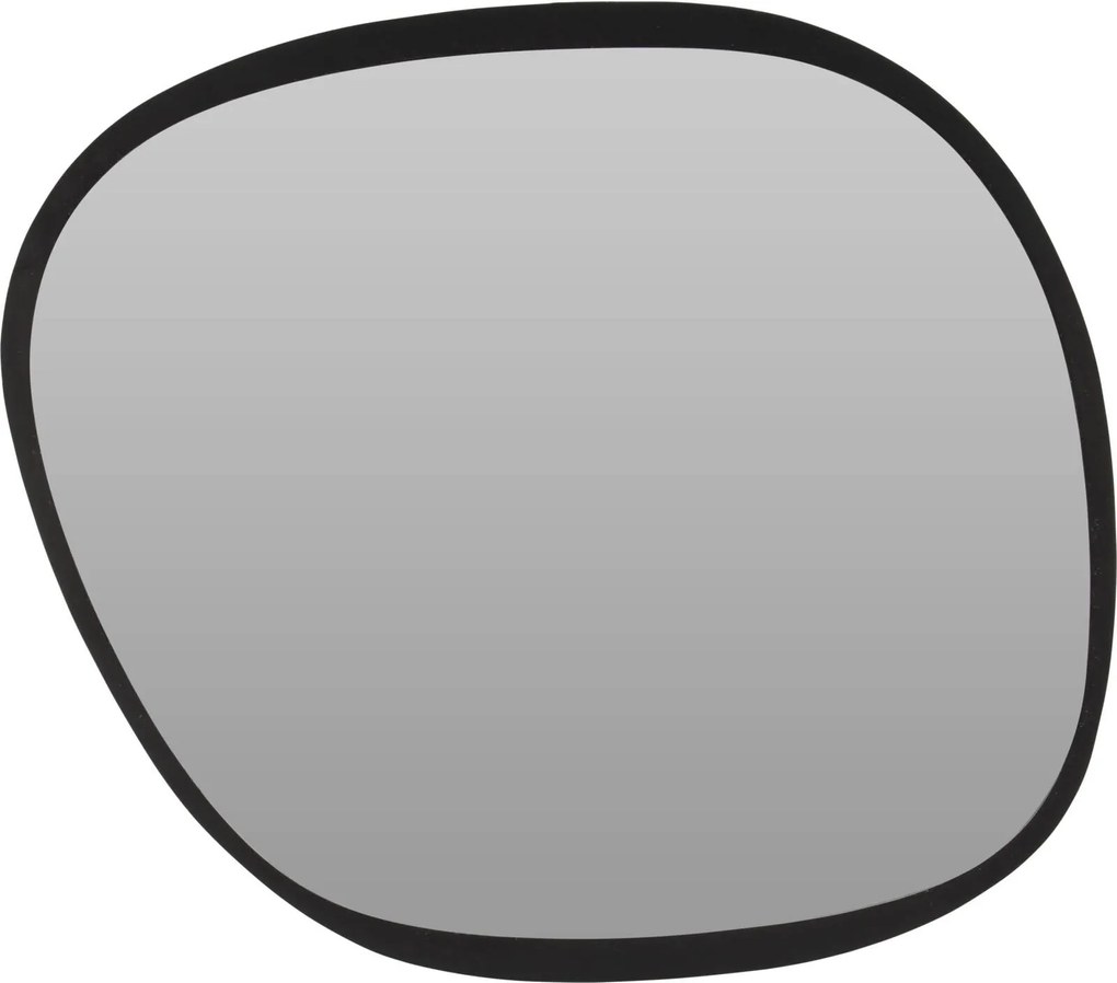 Organikus formájú tükör, fekete keret, 54 x 47 cm