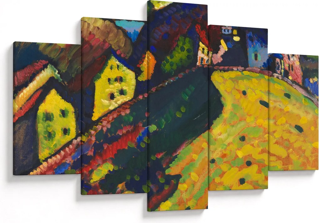 Kép - Vasily Kandinsky, Houses at Murnau, reprodukciók (150x105 cm)