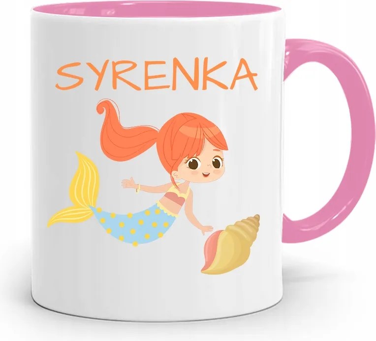 Rózsaszín Bögre Gyerekeknek Hableány Lánya +név nyomott mintával