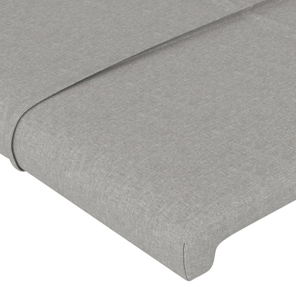 világosszürke szövet LED-es fejtámla 203x16x118/128 cm
