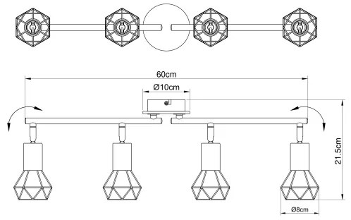 Globo 54802S-4 - Spotlámpa XARA 4xE14/40W/230V