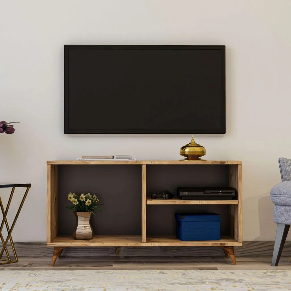 Zisino TV-állvány, fenyő, 120 cm