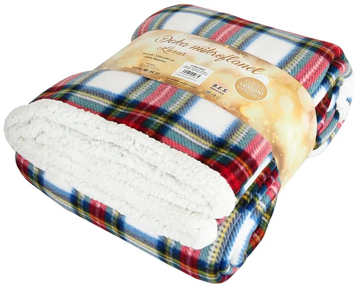 B.E.S. Petrovice Beránková takaró Buffalo Károfehér-piros, 150 x 200 cm