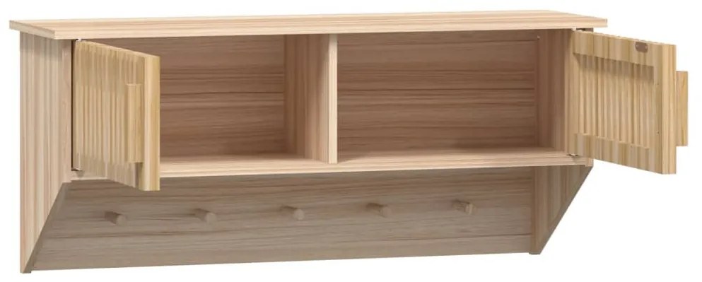 Szerelt fa fali gardrób akasztókkal 80x24x35,5 cm