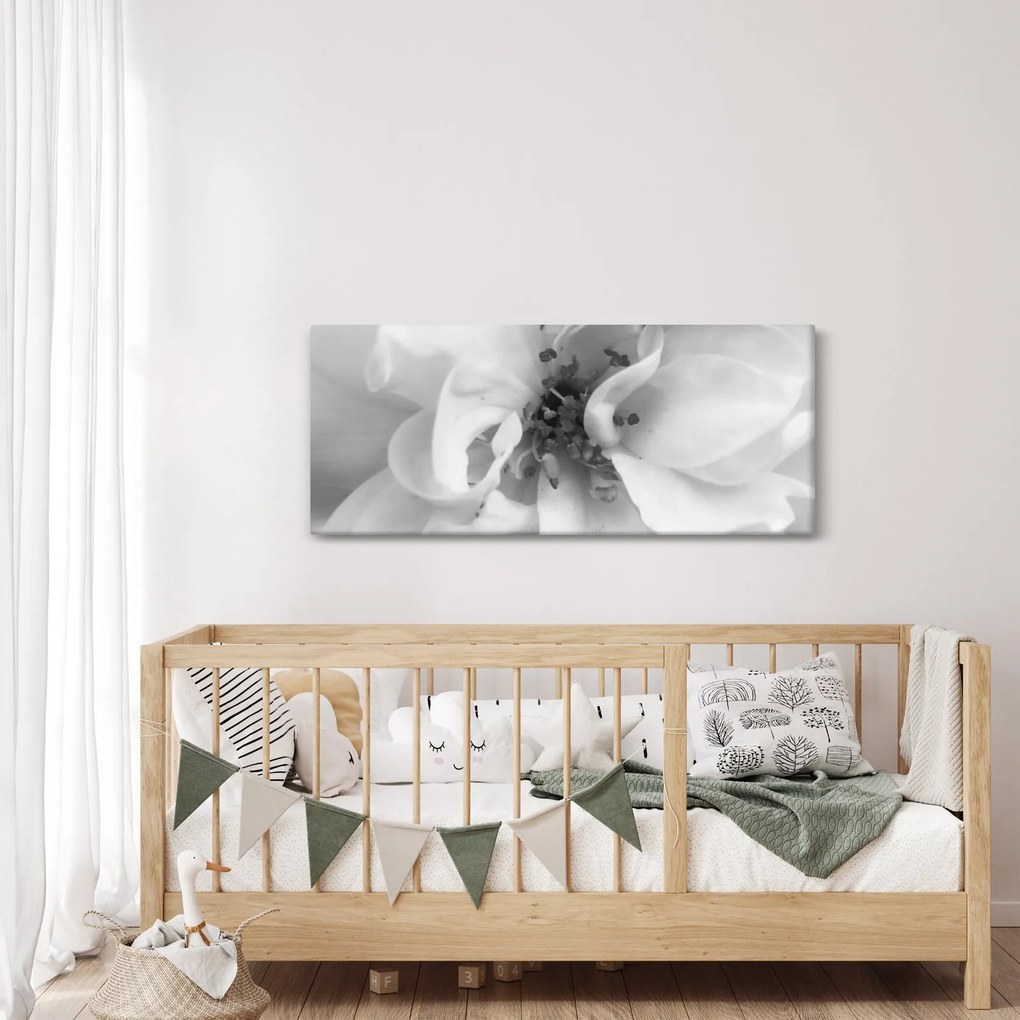 Kép - Virág, fekete-fehér (120x50 cm)