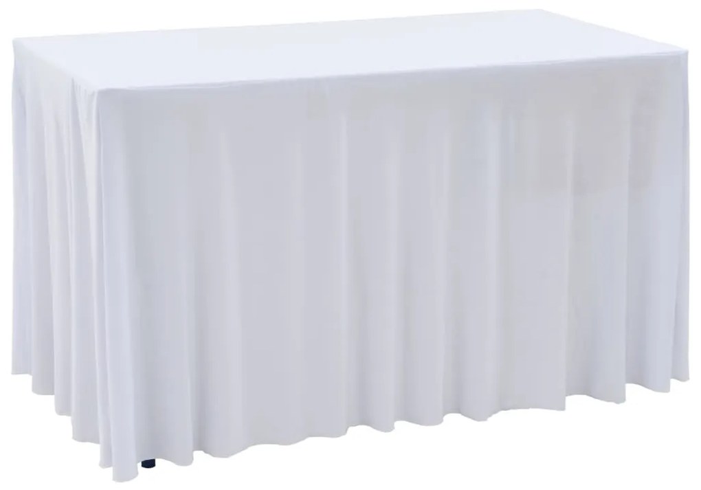 2 darab fehér sztreccs asztalszoknya 243 x 76 x 74 cm