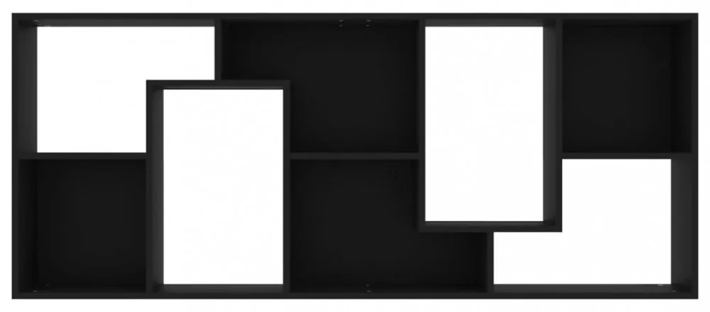 fekete szerelt fa könyvszekrény 67 x 24 x 161 cm