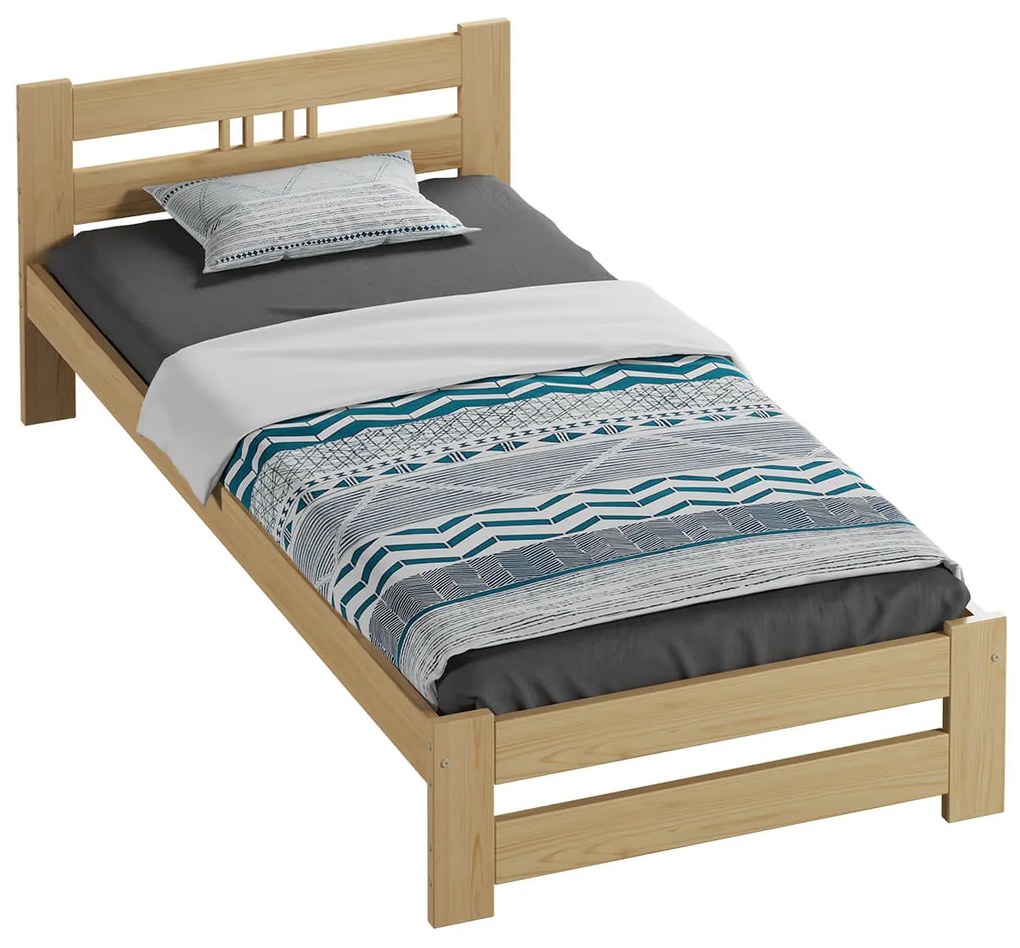 Fa ágy 90x200 LUX VitBed lakkozás nélkül + matrac 90x200 Spica