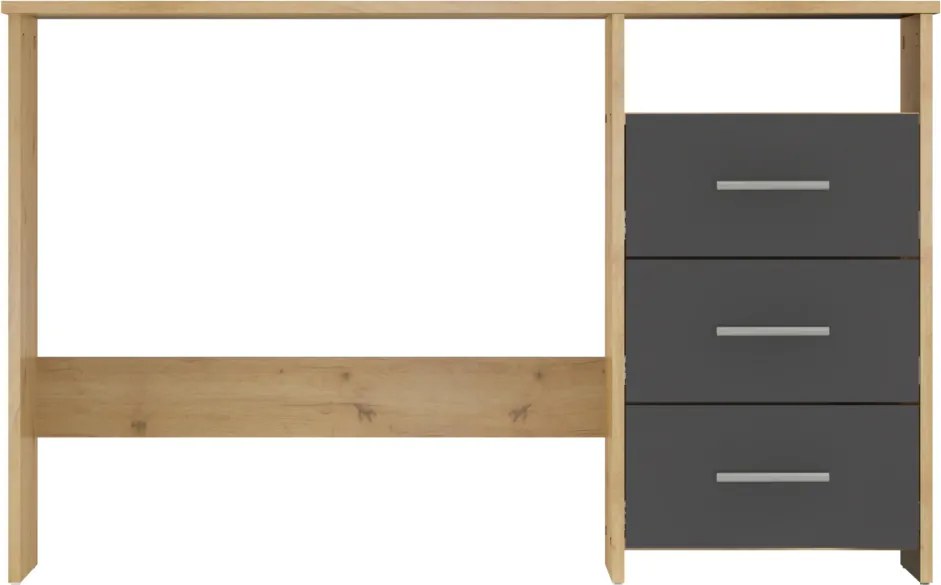 Számítógépasztal, artisan tölgy/grafit, LARISTOTE NEW