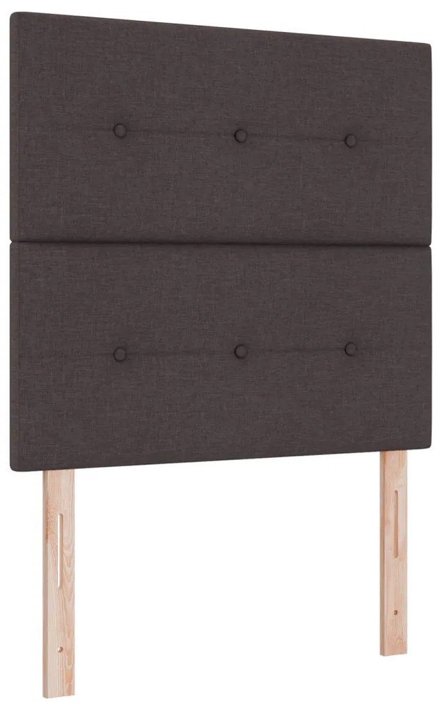 Box Spring Ágy Matrac Sötétbarna 90x200 cm Szövet
