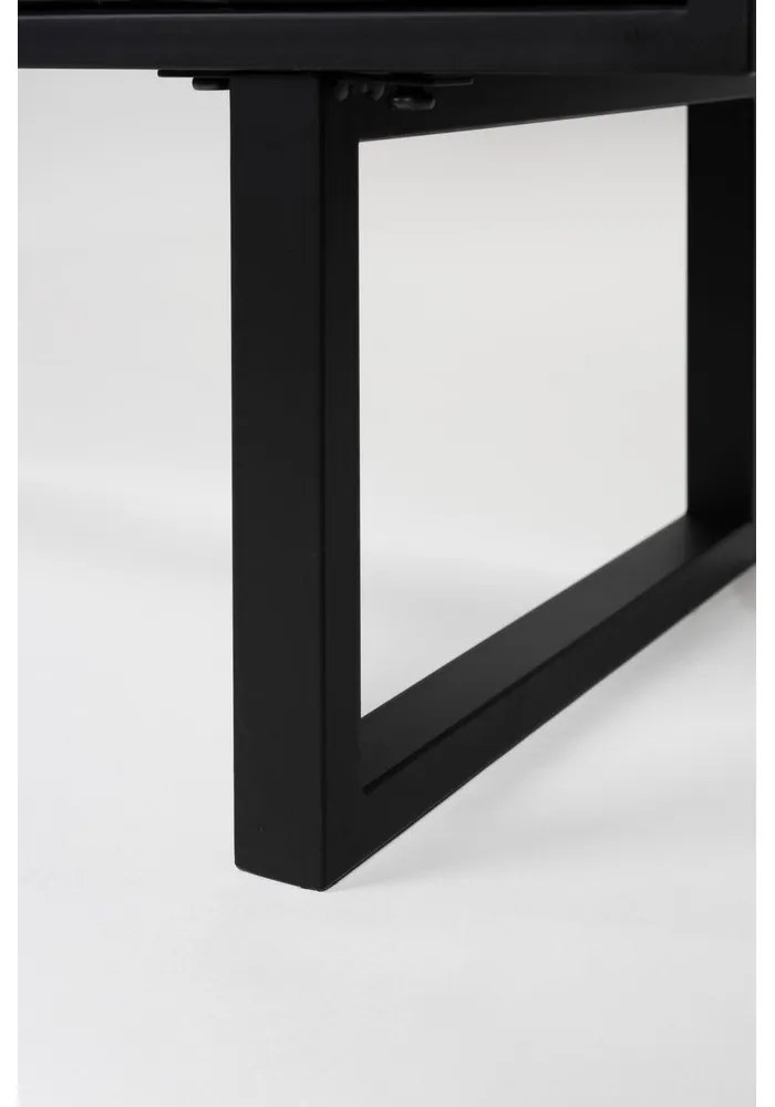 Fekete borovi fenyő alacsony komód 135x90 cm Linc – White Label