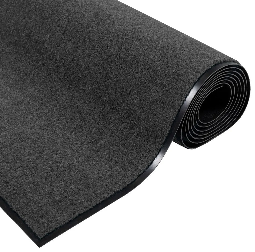 Ajtószőnyeg Antracit és fekete 120 x 300 cm Poliamid és PVC