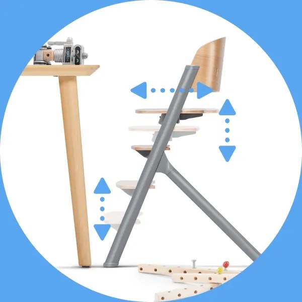 KINDERKRAFT SELECT 3v1 LIVY Premium tölgy etetőszék + CALMEE pihenőszék