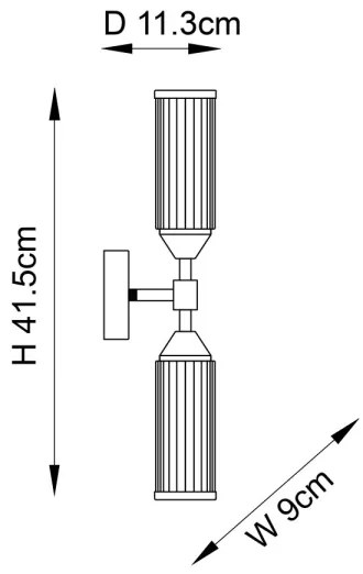 Endon 92229 - Fali lámpa TOUR 2xG9/3W/230V sárgaréz