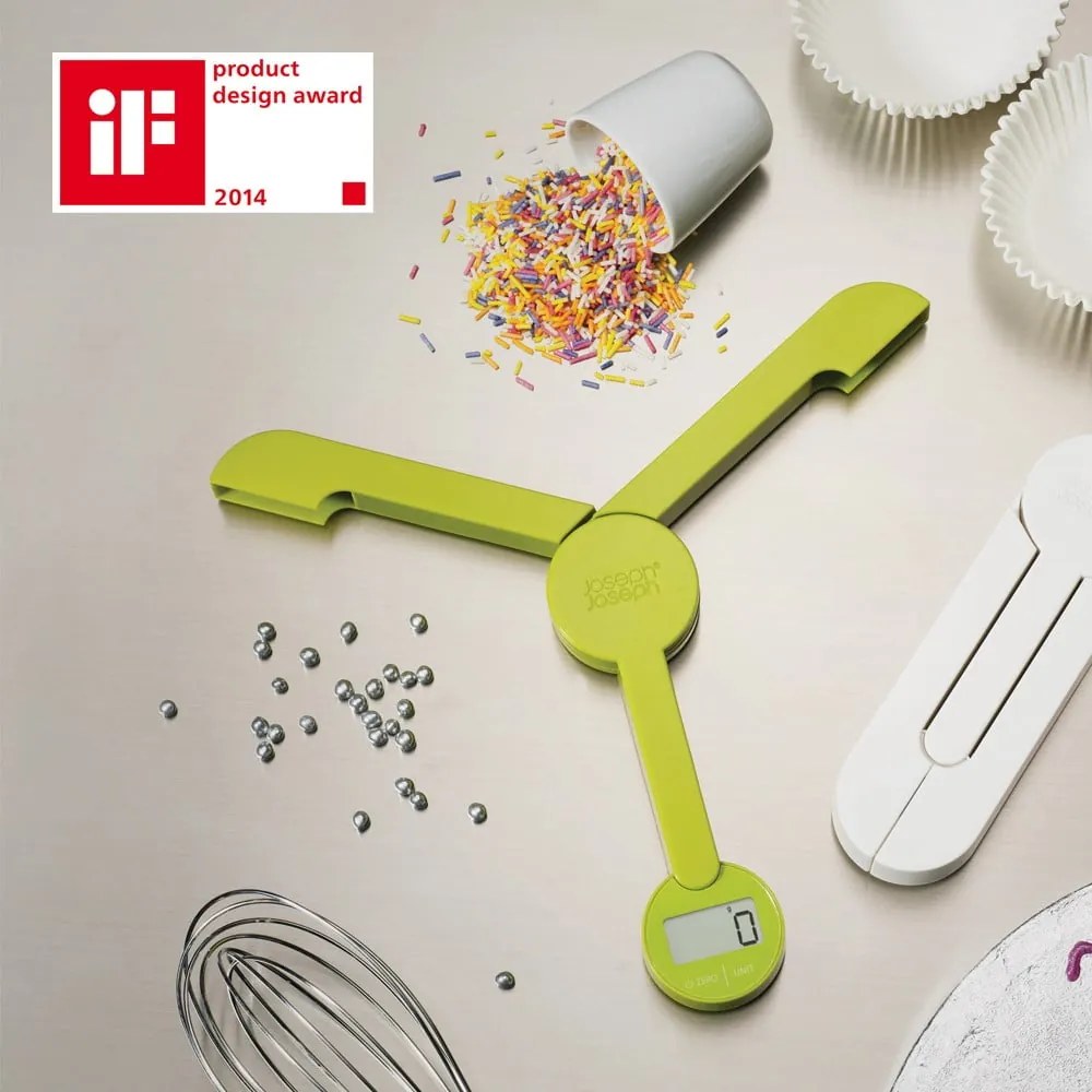 TriScale fehér összecsukható digitális konyhai mérleg - Joseph Joseph