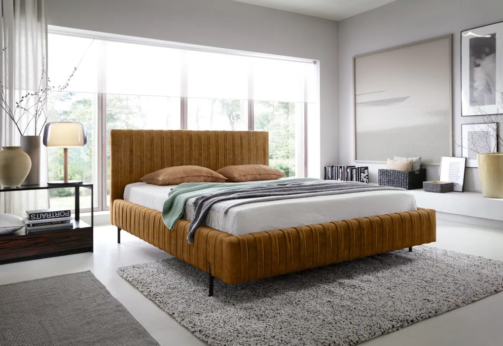 PLIO kárpitozott ágy, 160x200, velvetmat 100