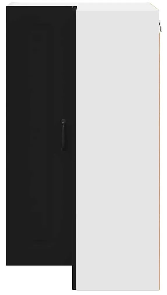 Fali konyhaszekrény polcokkal Fekete 57 x 57 x 100 cm Faanyag