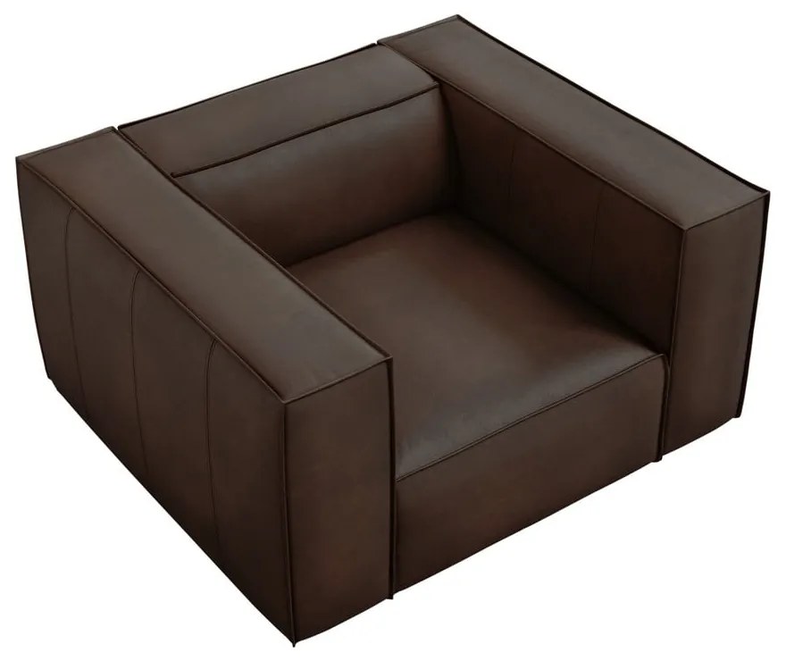 Sötétbarna bőr fotel Madame – Windsor & Co Sofas