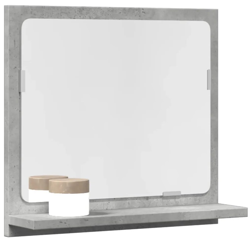 betonszürke szerelt fa tükrös fürdőszobaszekrény 40x11x37 cm