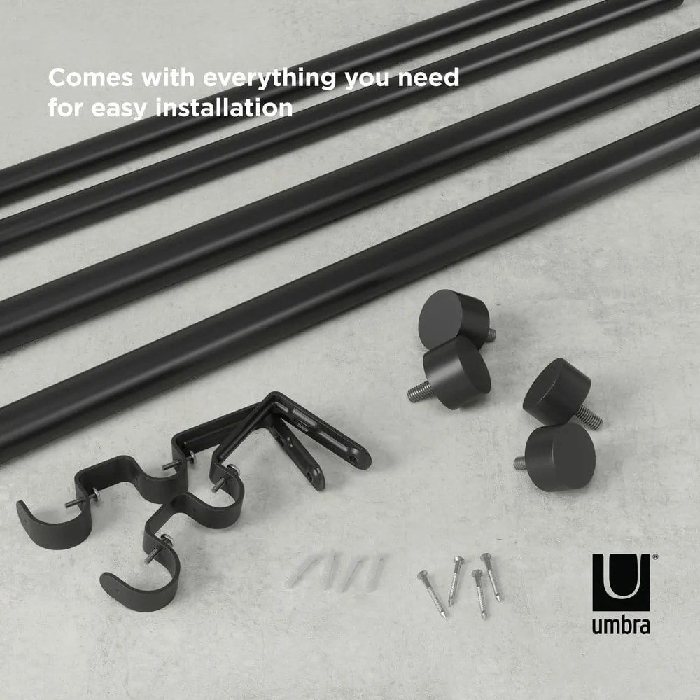 Acél bővíthető-dupla függönykarnis 91 - 168 cm Cappa – Umbra