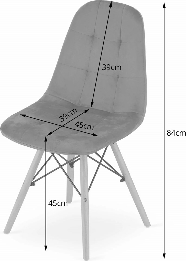 AKCIÓ Szürke bársonyos étkezőszék DUMO II. minőség