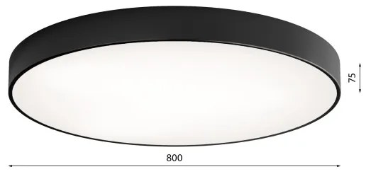 LED mennyezeti lámpa CLEO LED/96W/230V 3000K, 80 cm átm., fekete