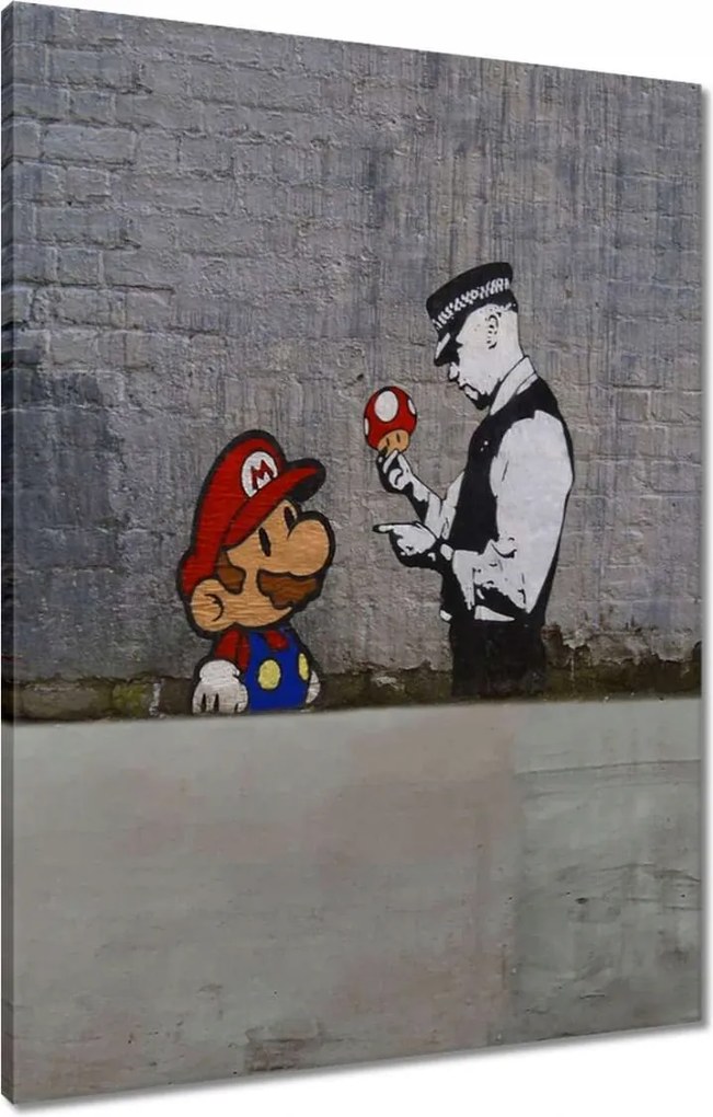 Vászonkép 60x80 Banksy gombász Rendőrség