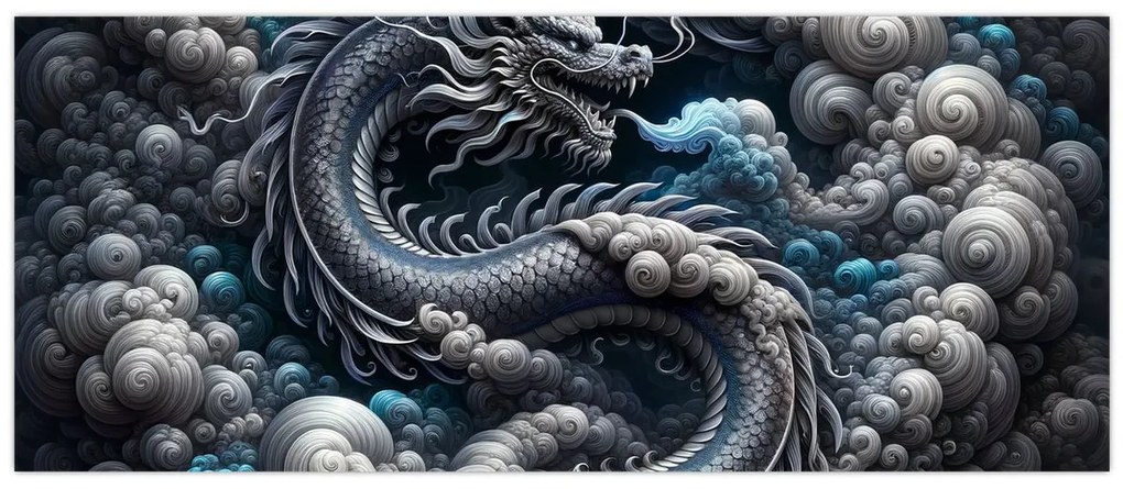 Kép – Sárkány a füstben (120x50 cm)