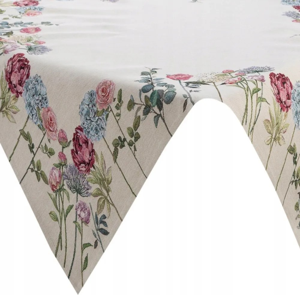 Abrosz gobelin asztalra 1242/NAT 100x100 cm dekoratív tavaszi virágmintás