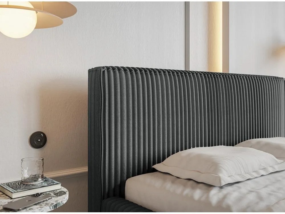 Franciaágy 180 cm Tulia 180  (szürke + fekete) . Akció -19%. 1100269