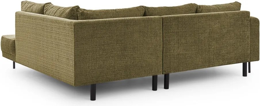 Zöld zsenília sarokkanapé (jobb oldali-L alakú) Mauris – Ropez