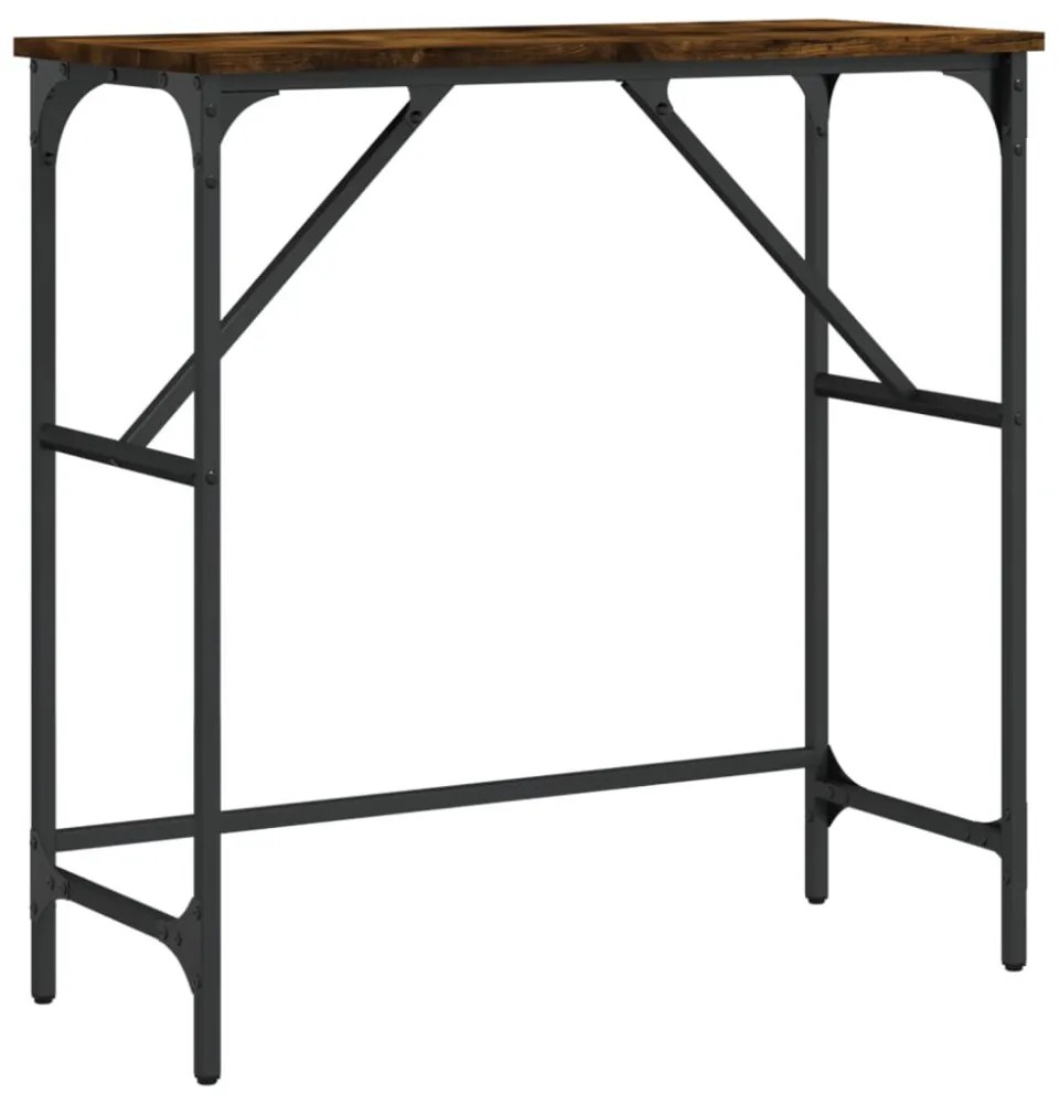 füstös tölgy színű szerelt fa tálalóasztal 75x32x75 cm