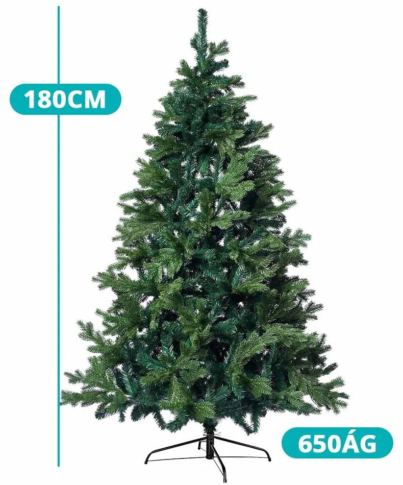 3D műfenyő fém talppal, több méretben-180 cm