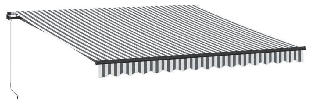 antracitszürke és fehér kézzel kihúzható napellenző 400 x 300cm