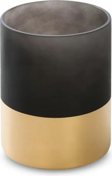 Dekorációs gyertyatartó PEONIA5 12x15 fekete arany, henger alakú