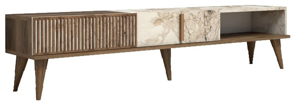 Natúr színű TV-állvány márvány dekorral 180x40 cm Milan – Kalune Design