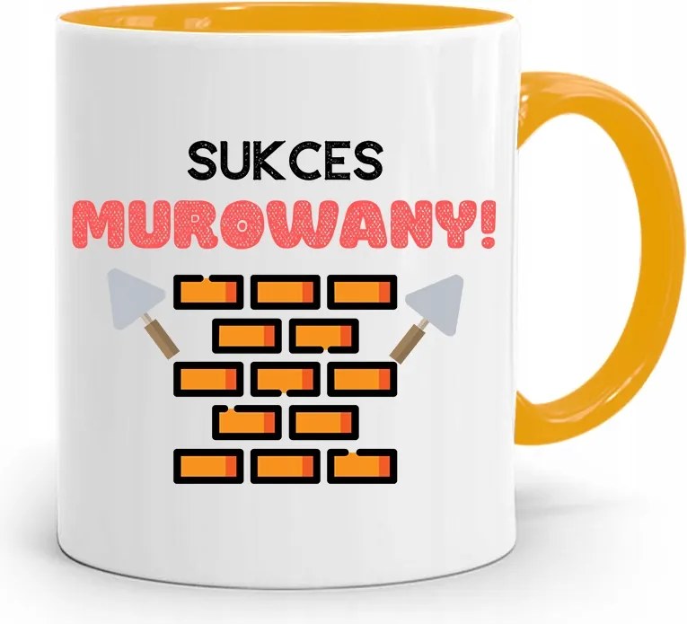 Sárga Építőipari Bögre Barkácsoló Ajándék fényképes nyomtatással