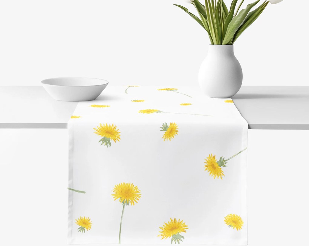 Goldea pamut asztali futó - pitypangok 50x140 cm