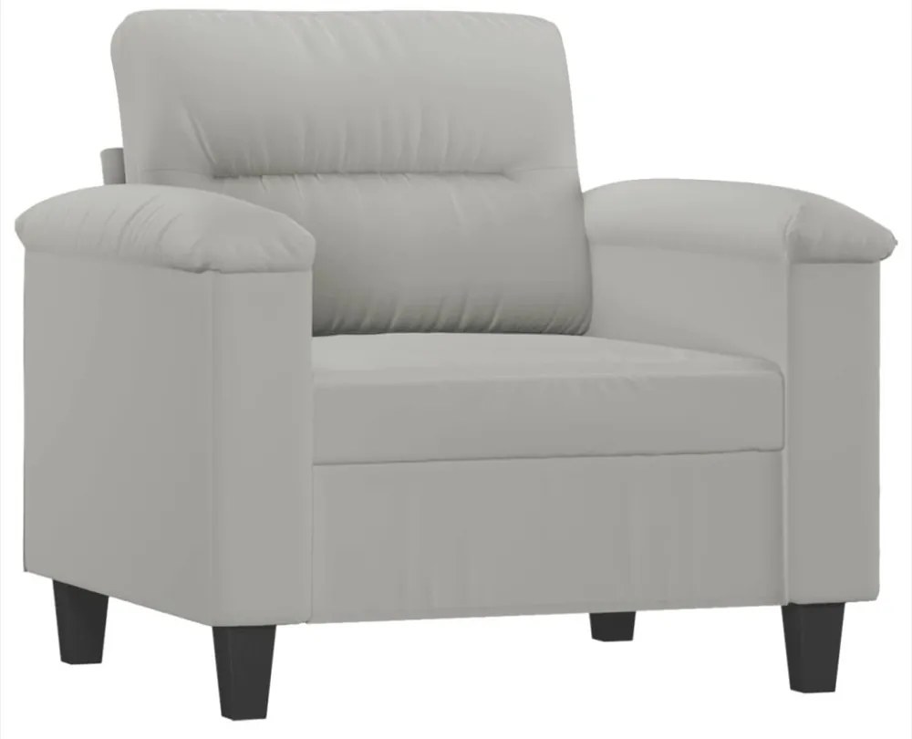 világosszürke mikroszálas szövet kanapéfotel 60 cm