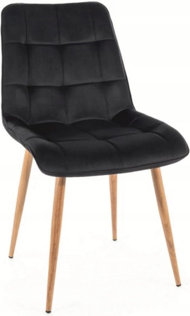 Kárpitozott szék Chic D Velvet tölgy/fekete Sig