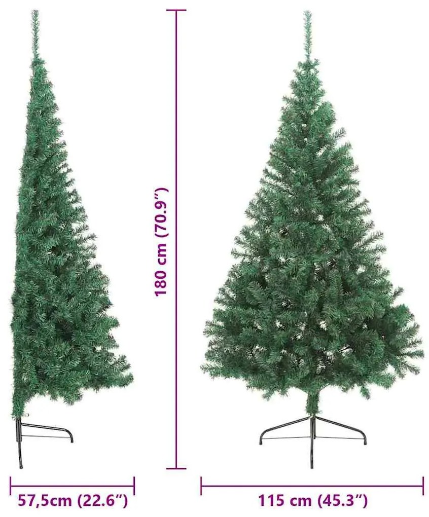 Mesterséges, előre világított karácsonyi fa Zöld 180 cm PVC