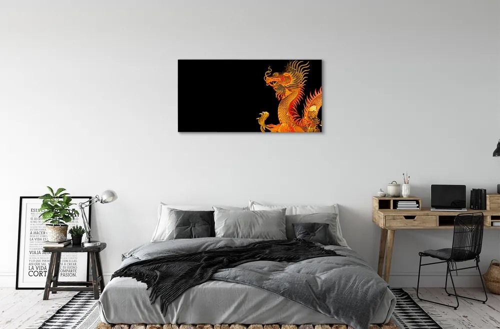 Canvas képek Japán arany sárkány 125x50 cm