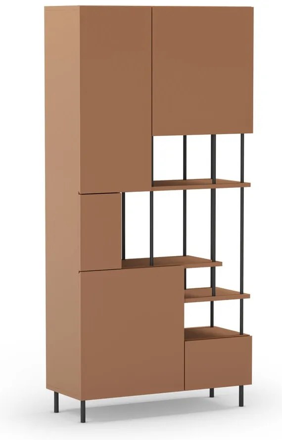 Téglavörös könyvespolc 84x175 cm Perla – Marckeric