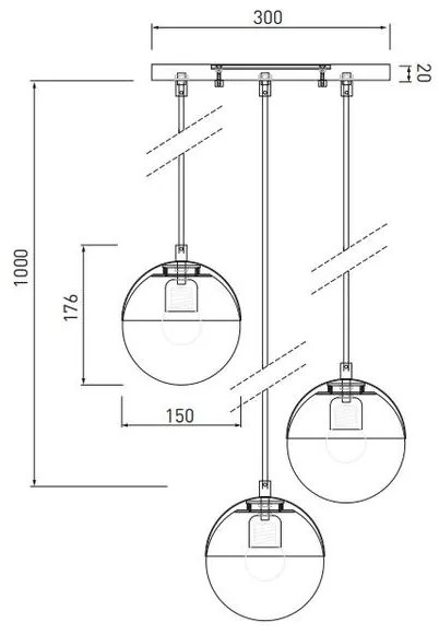 Lámpa Mennyezeti lámpatest ABIES, 7597, AC220-240V, 50/60Hz, 3*E27, IP20, hármas, arany