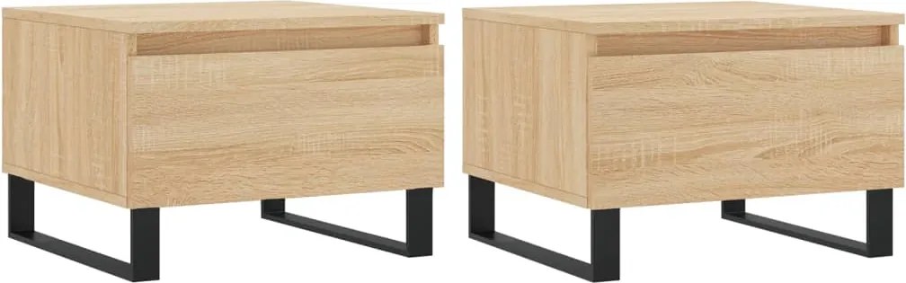 vidaXL 2 db sonoma tölgy szerelt fa dohányzóasztal 50 x 46 x 35 cm