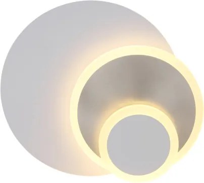 Globo 78414W Fali lámpa, matt fehér fém, matt nikkel fém, fehér akril, mozgatható, HxSz: 300x230mm, Mélység: 65mm, tartozék: LED 20W 230V, 2350lm forrás, 1490lm kimenet, 3000K