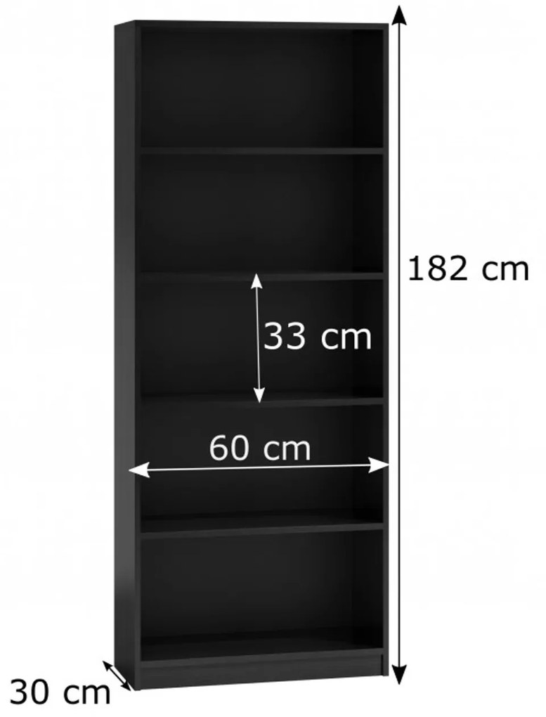 Polcos szekrény 60 cm fekete