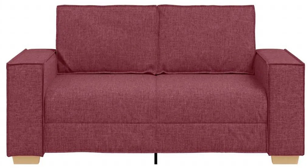 kétszemélyes bordó színű szövetkanapé 120 cm